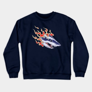 Burning Shark Tattoo Crewneck Sweatshirt